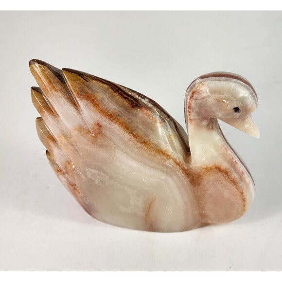 Marble Animal Figurine Swan Collectible Desk Mantel Decorative Christmas Gift - Picture 9 of 13